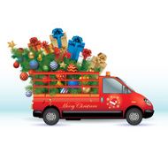 Car with Christmas tree
