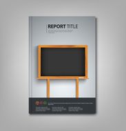 Brochures book or flyer with black board in the background