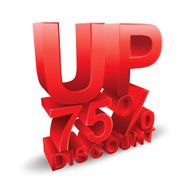 75 percent discount on white background N2