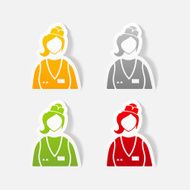 realistic design element saleswoman N3