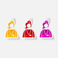 realistic design element saleswoman N4