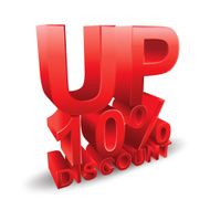 10 percent discount on white background N2