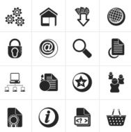 Black Website and internet icons N4