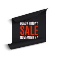 Black rfriday curved paper banner