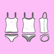 Front back and side views of blank lingerie set N2