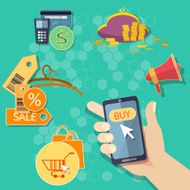 E-commerce concept internet shopping mobile N2