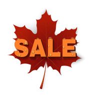 Maple Leaf with the SALE Vector illustration
