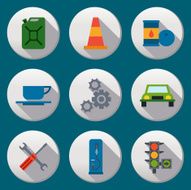 Fuel pump gas station icons