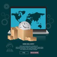 delivery concept laptop flat style for web N2