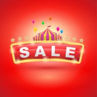 Retro signboard with circus tent N2