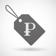 Shopping label icon with a ruble sign N2