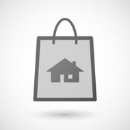 Shopping bag icon with a house N2