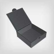 Open gray packaging design box mockup Gray squared shape N2