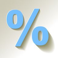 Percent blue paper on a white background N2