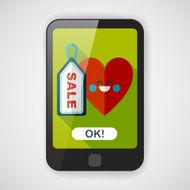 Valentine's Day SALE flat icon with long shadow eps10 N2