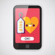 Valentine's Day SALE flat icon with long shadow eps10 N4