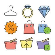 Vector linear flat color icons for UI UX use