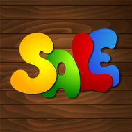 Sale message on wooden background N2