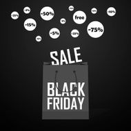 Black Friday shopping bag and sales