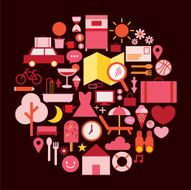 vector pictogram shopping vacation icons