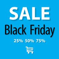 SALE Black Friday symbol on a blue background N2