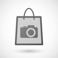 Shopping bag icon with a photo camera N2