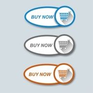 Colored rectangular web buttons buy now