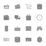 Shopping silhouettes icons set N2