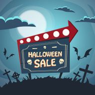 Halloween Sale Promotional Sign Board Cemetery