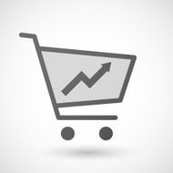 Shopping cart icon with a graph N2