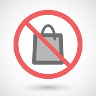 Forbidden signal with a shopping bag N2