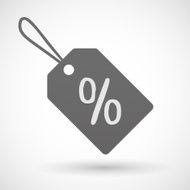 Shopping label icon with a discount sign N2
