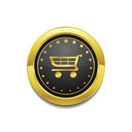 Shopping Circular Vector Gold Web Icon Button