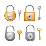 Padlocks And Keys Realistic Set