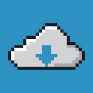 Pixel cloud icon N2