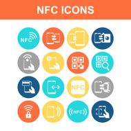 NFC technolgy icon set