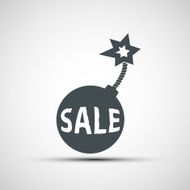 Vector icons of round bomb with the inscription sale N2