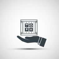 Hand holding a wooden box N2