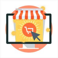 Electronic shopping theme flat style colorful vector icon for N2
