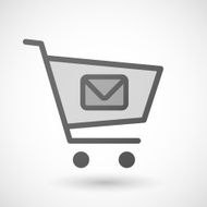 Shopping cart icon with an envelope N2