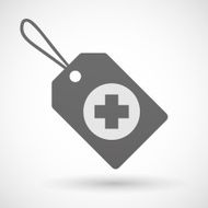 Shopping label icon with a pharmacy sign N2