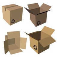 Empty cardboard box set
