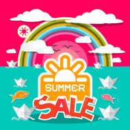 Summer Sale Title with Paper Boats N2