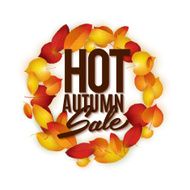 Hot autumn sale advertisement banner poster retail discount vector illustration