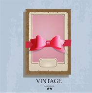 Rose Bow with frame Vintage Valentine Day