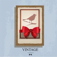 Red Bow With Frame Vintage Christmas
