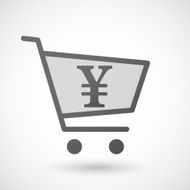 Shopping cart icon with a yen sign