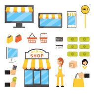 Online shopping icons N8