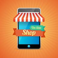 Phone Mobile Store On-line Vector N2