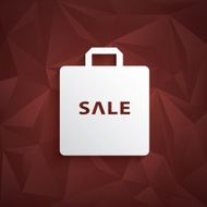 Sale poster template Low poly vector background 3d shopping bag N2